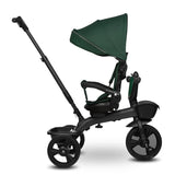 Tricicleta copii, Lionelo Kori, ultra-pliabila si multifunctionala, cu scaun rotativ 360°, control parental, suport pentru picioare si accesorii premium, Verde