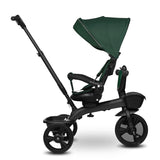 Tricicleta copii, Lionelo Kori, ultra-pliabila si multifunctionala, cu scaun rotativ 360°, control parental, suport pentru picioare si accesorii premium, Verde