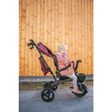 Tricicleta copii, Lionelo Kori, ultra-pliabila si multifunctionala, cu scaun rotativ 360°, control parental, suport pentru picioare si accesorii premium, Verde