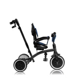 Tricicleta copii, Lionelo, Tris Plus, Ultrapliabila, Multifunctionala, Pana la 25 kg, Inclinare spatar in fata si in spate, Suport picioare, Control al directiei, Scaun reversibil, Rotire 360 grade, Conform cu EN71, 9 luni-5 ani, Albastru