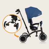 Tricicleta copii, Lionelo, Tris Plus, Ultrapliabila, Multifunctionala, Pana la 25 kg, Inclinare spatar in fata si in spate, Suport picioare, Control al directiei, Scaun reversibil, Rotire 360 grade, Conform cu EN71, 9 luni-5 ani, Albastru