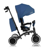 Tricicleta copii, Lionelo, Tris Plus, Ultrapliabila, Multifunctionala, Pana la 25 kg, Inclinare spatar in fata si in spate, Suport picioare, Control al directiei, Scaun reversibil, Rotire 360 grade, Conform cu EN71, 9 luni-5 ani, Albastru