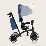 Tricicleta copii, Lionelo, Tris Plus, Ultrapliabila, Multifunctionala, Pana la 25 kg, Inclinare spatar in fata si in spate, Suport picioare, Control al directiei, Scaun reversibil, Rotire 360 grade, Conform cu EN71, 9 luni-5 ani, Albastru