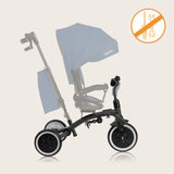 Tricicleta copii, Lionelo, Tris Plus, Ultrapliabila, Multifunctionala, Pana la 25 kg, Inclinare spatar in fata si in spate, Suport picioare, Control al directiei, Scaun reversibil, Rotire 360 grade, Conform cu EN71, 9 luni-5 ani, Albastru