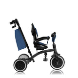 Tricicleta copii, Lionelo, Tris Plus, Ultrapliabila, Multifunctionala, Pana la 25 kg, Inclinare spatar in fata si in spate, Suport picioare, Control al directiei, Scaun reversibil, Rotire 360 grade, Conform cu EN71, 9 luni-5 ani, Albastru