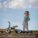 Tricicleta, Petite&Mars, Turbo, 5 in 1, Multifunctionala, Vehicul de impins, Bicicleta cu/fara pedale, Cu maner de ghidaj, Detasabil, Roti din cauciuc, Pana la 25 kg, 1.5-5 ani, Ocru