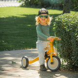 Tricicleta, Petite&Mars, Turbo, 5 in 1, Multifunctionala, Vehicul de impins, Bicicleta cu/fara pedale, Cu maner de ghidaj, Detasabil, Roti din cauciuc, Pana la 25 kg, 1.5-5 ani, Ocru