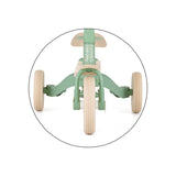 Tricicleta, Petite&Mars, Turbo, Editie limitata, 5 in 1, Multifunctionala, Vehicul de impins, Bicicleta cu/fara pedale, Cu maner de ghidaj, Detasabil, Roti din cauciuc, Pana la 25 kg, 1.5-5 ani, Green Twist