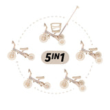 Tricicleta, Petite&Mars, Turbo, Editie limitata, 5 in 1, Multifunctionala, Vehicul de impins, Bicicleta cu/fara pedale, Cu maner de ghidaj, Detasabil, Roti din cauciuc, Pana la 25 kg, 1.5-5 ani, Pink Meadow