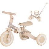 Tricicleta, Petite&Mars, Turbo, Editie limitata, 5 in 1, Multifunctionala, Vehicul de impins, Bicicleta cu/fara pedale, Cu maner de ghidaj, Detasabil, Roti din cauciuc, Pana la 25 kg, 1.5-5 ani, Pink Meadow