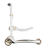 Trotineta, Lionelo, Franky, Multifunctionala, Pliabila, Pana la 50 kg, Bicicleta cu 3 roti si trotineta de echilibru, Ghidon reglabil, Sezut detasabil, Roti cu LED, Conform cu EN71, EN62115, 12 luni+, Bej