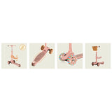 Trotineta, Lionelo, Franky, Multifunctionala, Pliabila, Pana la 50 kg, Bicicleta cu 3 roti si trotineta de echilibru, Ghidon reglabil, Sezut detasabil, Roti cu LED, Conform cu EN71, EN62115, 12 luni+, Roz