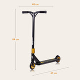 Trotineta, Lionelo, Whizz, Pentru Acrobatii, Rulmenti ABEC-9, 20 - 100 kg, Conform cu standardul european de securitate EN14619, Galben/Negru