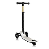 Trotineta pentru copii, Lionelo, Mey, Ultrapliabila, Cu lumini si cosulet, Maner ajustabil pe inaltime, 3 ani+, Pana la 50 Kg, Ultra usor, 2.8 kg, Conform cu standardul EN71-1/2/3, Certificata Intertek, Bej