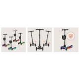 Trotineta pentru copii, Lionelo, Mey, Ultrapliabila, Cu lumini si cosulet, Maner ajustabil pe inaltime, 3 ani+, Pana la 50 Kg, Ultra usor, 2.8 kg, Conform cu standardul EN71-1/2/3, Certificata Intertek, Negru