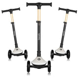 Trotineta pentru copii, Lionelo, Mey, Ultrapliabila, Cu lumini si cosulet, Maner ajustabil pe inaltime, 3 ani+, Pana la 50 Kg, Ultra usor, 2.8 kg, Conform cu standardul EN71-1/2/3, Certificata Intertek, Bej