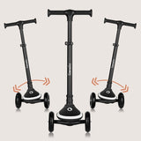 Trotineta pentru copii, Lionelo, Mey, Ultrapliabila, Cu lumini si cosulet, Maner ajustabil pe inaltime, 3 ani+, Pana la 50 Kg, Ultra usor, 2.8 kg, Conform cu standardul EN71-1/2/3, Certificata Intertek, Negru