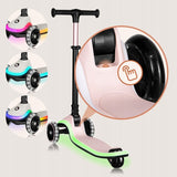 Trotineta pentru copii, Lionelo, Mey, Ultrapliabila, Cu lumini si cosulet, Maner ajustabil pe inaltime, 3 ani+, Pana la 50 Kg, Ultra usor, 2.8 kg, Conform cu standardul EN71-1/2/3, Certificata Intertek, Roz