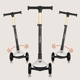 Trotineta pentru copii, Lionelo, Mey, Ultrapliabila, Cu lumini si cosulet, Maner ajustabil pe inaltime, 3 ani+, Pana la 50 Kg, Ultra usor, 2.8 kg, Conform cu standardul EN71-1/2/3, Certificata Intertek, Bej