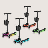 Trotineta pentru copii, Lionelo, Mey, Ultrapliabila, Cu lumini si cosulet, Maner ajustabil pe inaltime, 3 ani+, Pana la 50 Kg, Ultra usor, 2.8 kg, Conform cu standardul EN71-1/2/3, Certificata Intertek, Bej