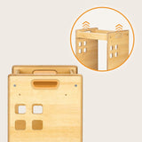 Turn de invatare Montessori, Lionelo, Cass, Functie de raft pentru carti, Pana la 30 kg, 12 luni - 6 ani, Din MDF si furnir, 3 trepte de inaltime, Alb