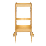 Turn de invatare Montessori, Lionelo, Cass, Functie de raft pentru carti, Pana la 30 kg, 12 luni - 6 ani, Din MDF si furnir, 3 trepte de inaltime, Natur