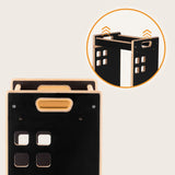 Turn de invatare Montessori, Lionelo, Cass, Functie de raft pentru carti, Pana la 30 kg, 12 luni - 6 ani, Din MDF si furnir, 3 trepte de inaltime, Negru