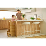 Turn de invatare Montessori, Lionelo, Cass, Functie de raft pentru carti, Pana la 30 kg, 12 luni - 6 ani, Din MDF si furnir, 3 trepte de inaltime, Negru