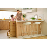 Turn de invatare Montessori, Lionelo, Cass, Functie de raft pentru carti, Pana la 30 kg, 12 luni - 6 ani, Din MDF si furnir, 3 trepte de inaltime, Negru