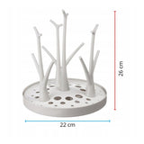 Uscator, Bocioland, Pentru biberoane, Cu design flexibil, Fara BPA, Pentru 8 recipiente, 22x26 cm, White