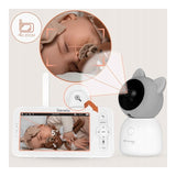 Video monitor, Lionelo, Babyline 9.2. AI, 5 inch, Camera Full HD, Zoom digital 4x, Aplicatie, Tehnologia AI cu detectare a miscarii, Recunoasterea motivului plansului, Melodii, Zgomote albe, Mod nocturn, Alb