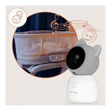 Video monitor, Lionelo, Babyline 9.2. AI, 5 inch, Camera Full HD, Zoom digital 4x, Aplicatie, Tehnologia AI cu detectare a miscarii, Recunoasterea motivului plansului, Melodii, Zgomote albe, Mod nocturn, Alb