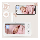 Video monitor, Lionelo, Babyline 9.2. AI, 5 inch, Camera Full HD, Zoom digital 4x, Aplicatie, Tehnologia AI cu detectare a miscarii, Recunoasterea motivului plansului, Melodii, Zgomote albe, Mod nocturn, Alb