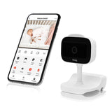 Video monitor, Lionelo, Babyline Go, Cu aplicatia dedicata Lionelo Smart, Mod de noapte 8m, Cu functie de iluminare, Pana la 5h functionare wireless, Comunicare bidirectionala, Rotatie 180 grade, Alb