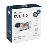 Video monitor, Petite&Mars, Eve 5.0, Ecran HD, Autonomie baterie pana la 16 ore, Raza de actiune 300m, Suport pentru pana la 4 camere, Comunicare bidirectionala, 8 melodii, Activare VOX la voce, Alb