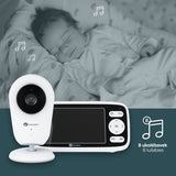 Video monitor, Petite&Mars, Nano 4.0, Ecran HD, Zoom digital 3×, Raza de actiune 300m, Suport pentru pana la 4 camere, Comunicare bidirectionala, 8 melodii, Alb