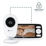 Video monitor, Petite&Mars, Nano 4.0, Ecran HD, Zoom digital 3×, Raza de actiune 300m, Suport pentru pana la 4 camere, Comunicare bidirectionala, 8 melodii, Alb