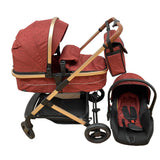 Carucior Teknum 3 in 1 , 0-36 luni, transformabil, reversibil, ultrapliabil, usor si practic cu roti cauciuc, culoare ROSU, BBD508PR
