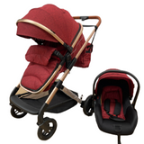 Carucior Teknum 3 in 1 , 0-36 luni, transformabil, reversibil, ultrapliabil, usor si practic cu roti cauciuc, culoare ROSU, BBD508PR