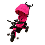 Tricicleta roti cauciuc plin, cu pozitie somn, scaun rotativ, muzica si lumini,culoare  ROZ, BBD5299RZ