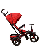 Tricicleta rosie GGB5099STR, cu pozitie de somn, scaun rotativ si muzica distractiva