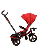 Tricicleta rosie GGB5099STR, cu pozitie de somn, scaun rotativ si muzica distractiva