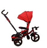 Tricicleta rosie GGB5099STR, cu pozitie de somn, scaun rotativ si muzica distractiva