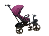 Tricicleta pentru copii, muzicala,cu pozitie de somn si scaunel tip scoica reversibil,  culoare Mov, BBD6017M
