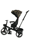 Tricicleta pentru copii, cu pozitie de somn si scaunel tip scoica reversibil,  culoare negru/auriu, BBD6017NA