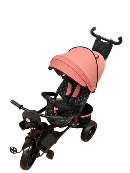 Tricicleta cu pozitie de somn, scaun rotativ si muzica distractiva, PIERSICA, 5099NTR