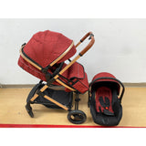 Carucior Teknum 3 in 1 , 0-36 luni, transformabil, reversibil, ultrapliabil, usor si practic cu roti cauciuc, culoare ROSU, BBD508PR