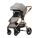 Carucior 2 in 1 Belecoo XID, cu inchidere compacta, 0-36 luni, reversibil GRI