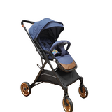 Carucior Sport tip troller cu maner reversibil si pozitie somn generoasa, ALBASTRU