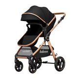 Carucior 2 in 1 Belecoo XID, cu inchidere compacta, 0-36 luni, reversibil NEGRU